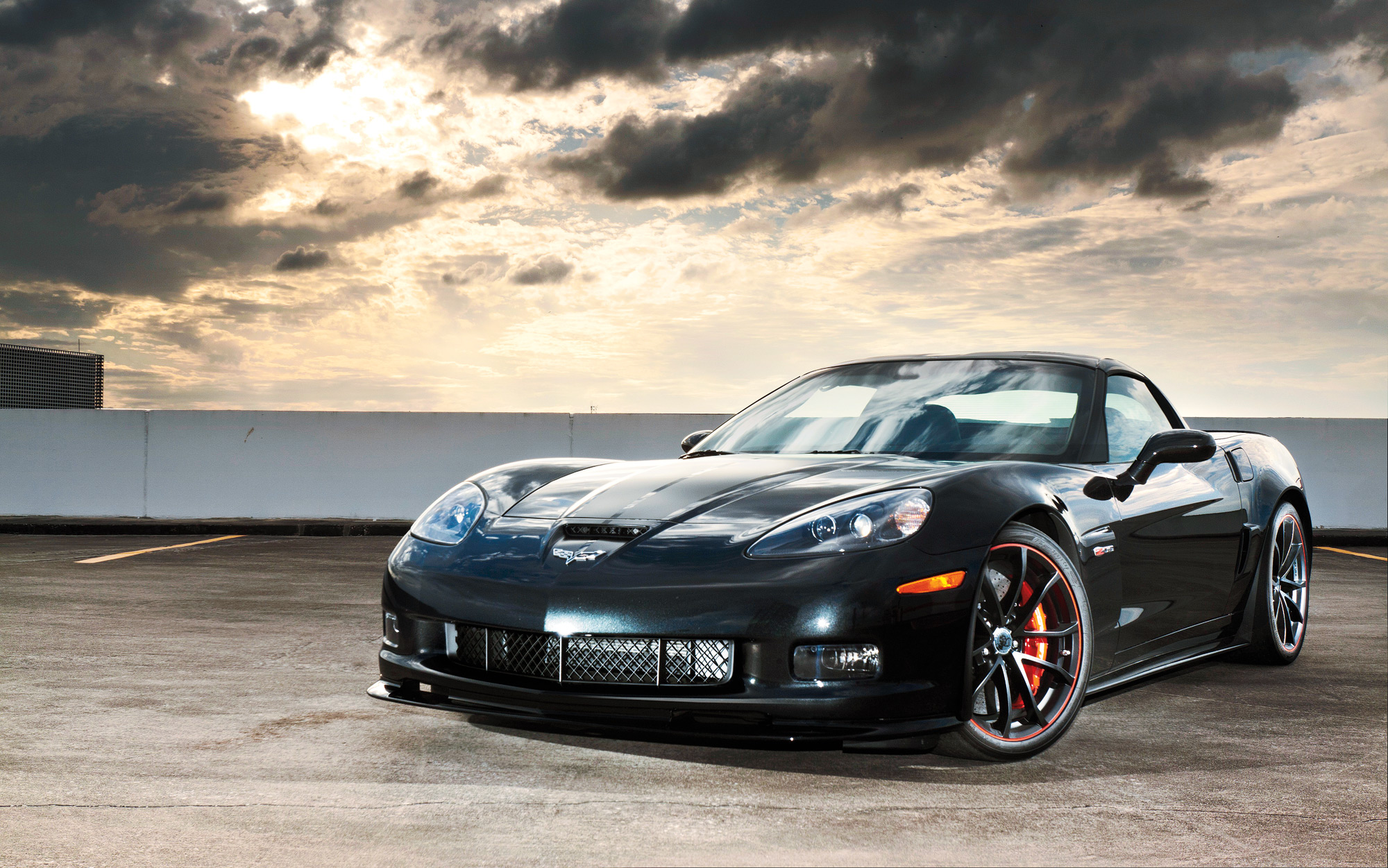 Pair 2005-2013 Corvette Z06 Black Red /& Silver 7.0L 427 Chevy LS7 Emblems